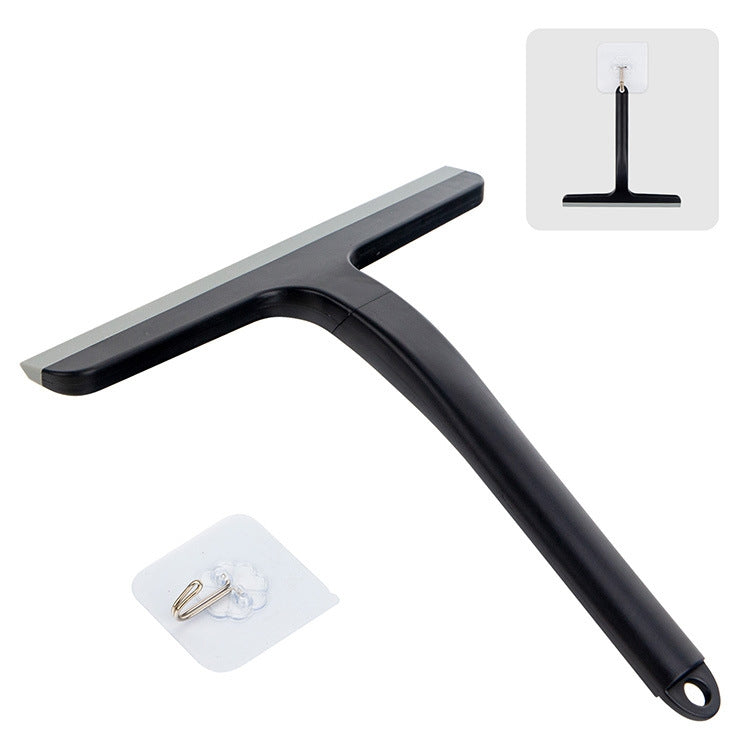 Plastic Glass Scraper Bathroom Glass Cleaning Tool - Black