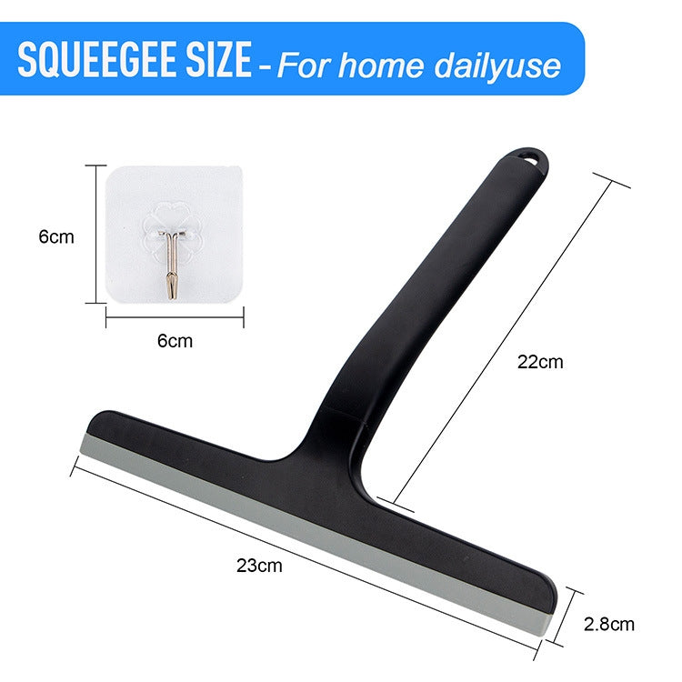 Plastic Glass Scraper Bathroom Glass Cleaning Tool - Black