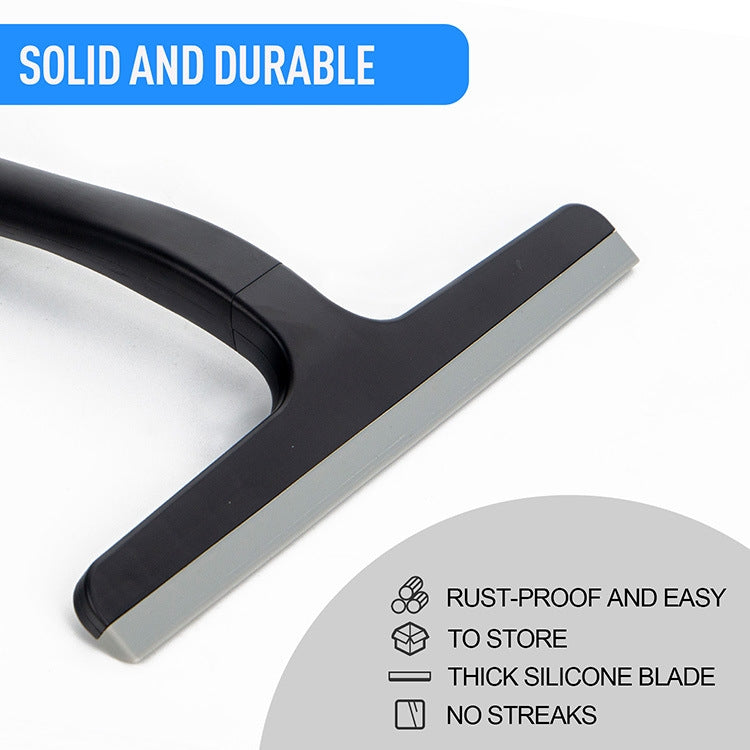 Plastic Glass Scraper Bathroom Glass Cleaning Tool - Black