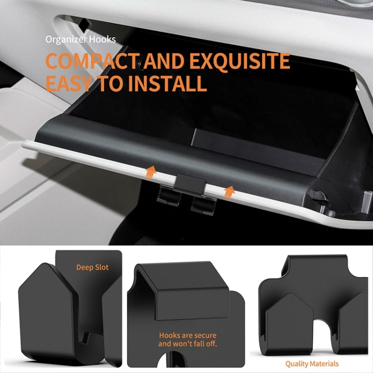 2pcs Car Front Seat Storage Box Hook For BYD Yuan Plus - Black
