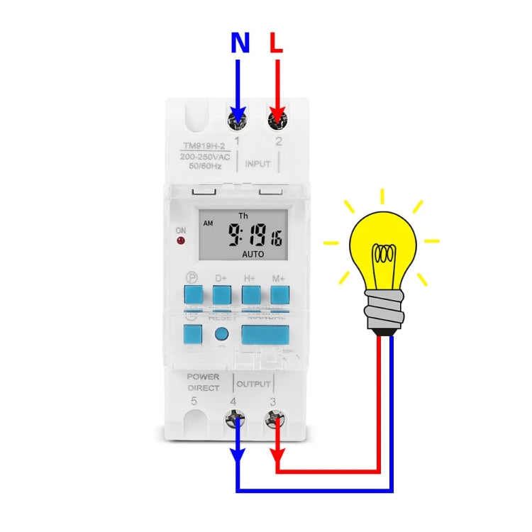 SINOTIMER TM919HK 85-265V AC 16A DIN Rail 4 Pins Voltage Output Digital Switch Timer Automatic Cycle Timing Controller