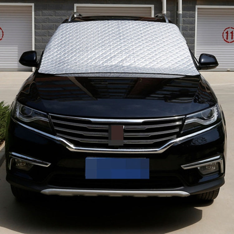 Car Front Windshield Cover Sun Shade Snow Shield Sunscreen Heat Insulation Frostproof Car Coat Half Cover, Style: Protect Wipers - Silver