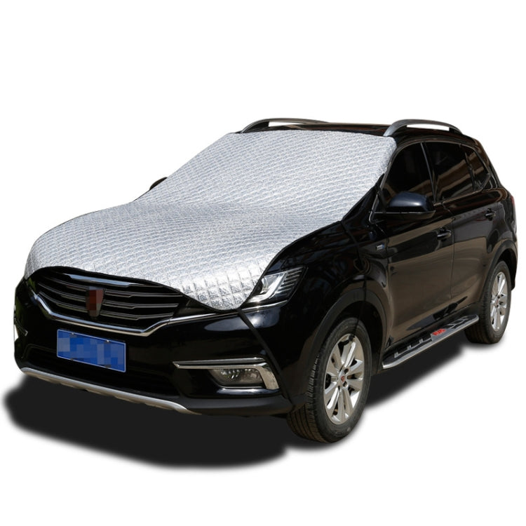 Car Front Windshield Cover Sun Shade Snow Shield Sunscreen Heat Insulation Frostproof Car Coat Half Cover, Style: Protecting Hood - Silver