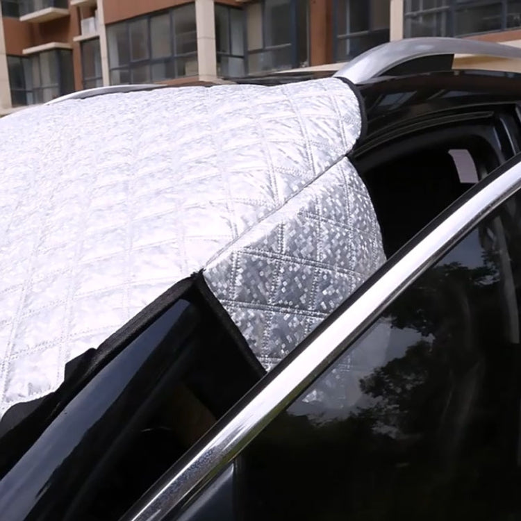Car Front Windshield Cover Sun Shade Snow Shield Sunscreen Heat Insulation Frostproof Car Coat Half Cover, Style: Protecting Hood - Silver