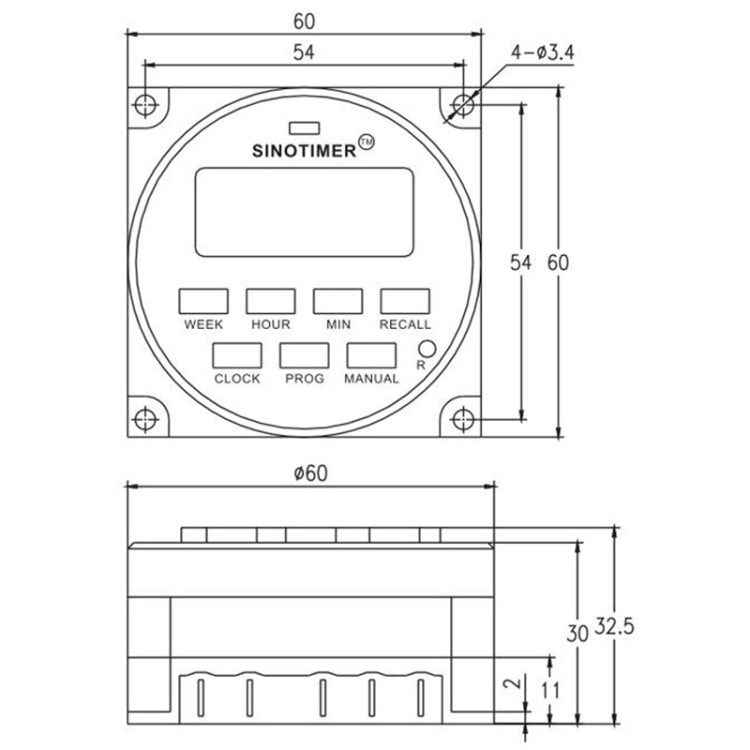 SINOTIMER Programmable Timer Switch Time Controller, Model: TM618H-4 12V