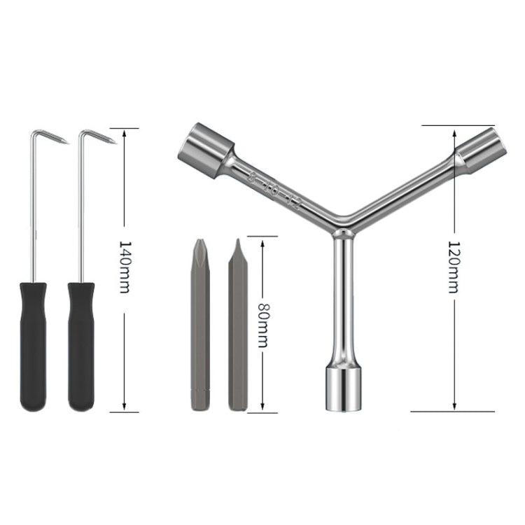 5pcs/Set Boiler Washing Machine Disassembly Cleaning Repair Tools Multifunctional Screwdriver Trident Wrench, Hook Handle Style Color Random