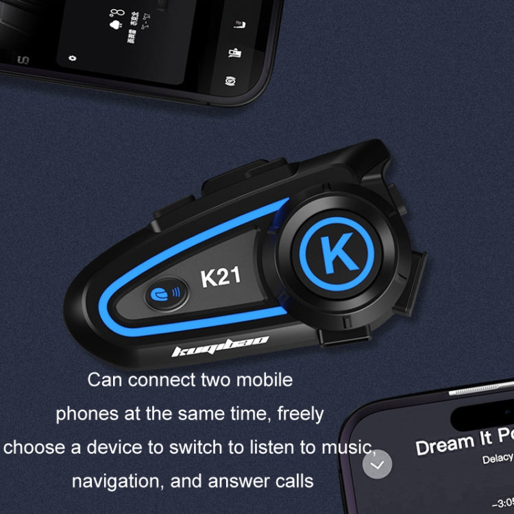 KUQIBAO Motorcycle Helmet Long-lasting Waterproof Bluetooth-compatible Headset with Light