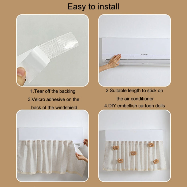 Air Conditioner Windshield Anti-Direct Blow Baby Windshield Curtain Dust Cover, Model: Vertical White Rabbit