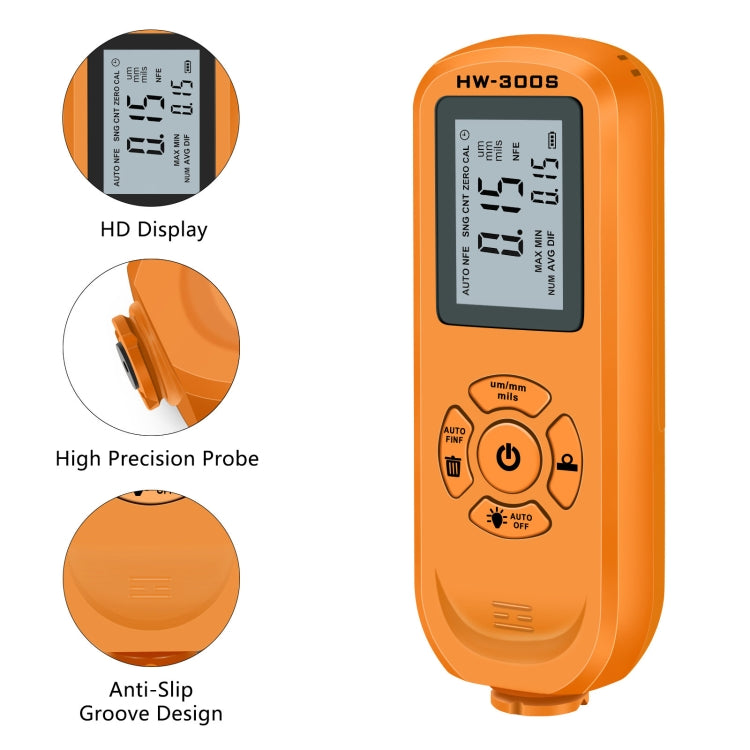 HW-300S High Precision Coating Thickness Gauge Anti-skid Paint Film Gauge