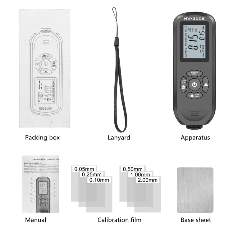 HW-300S High Precision Coating Thickness Gauge Anti-skid Paint Film Gauge