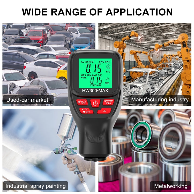 HW300-MAX Coating Thickness Gauge Anti-skid Paint Film Tester