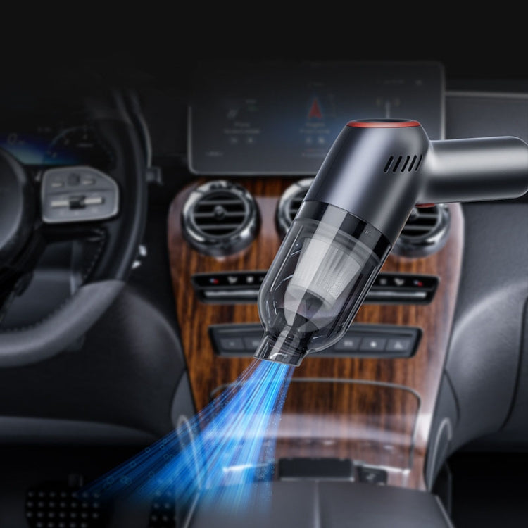 Wireless Charging Car Vacuum Cleaner Mini Handheld High Power Wet and Dry Vacuum Cleaner, Color: Black+2 Filters