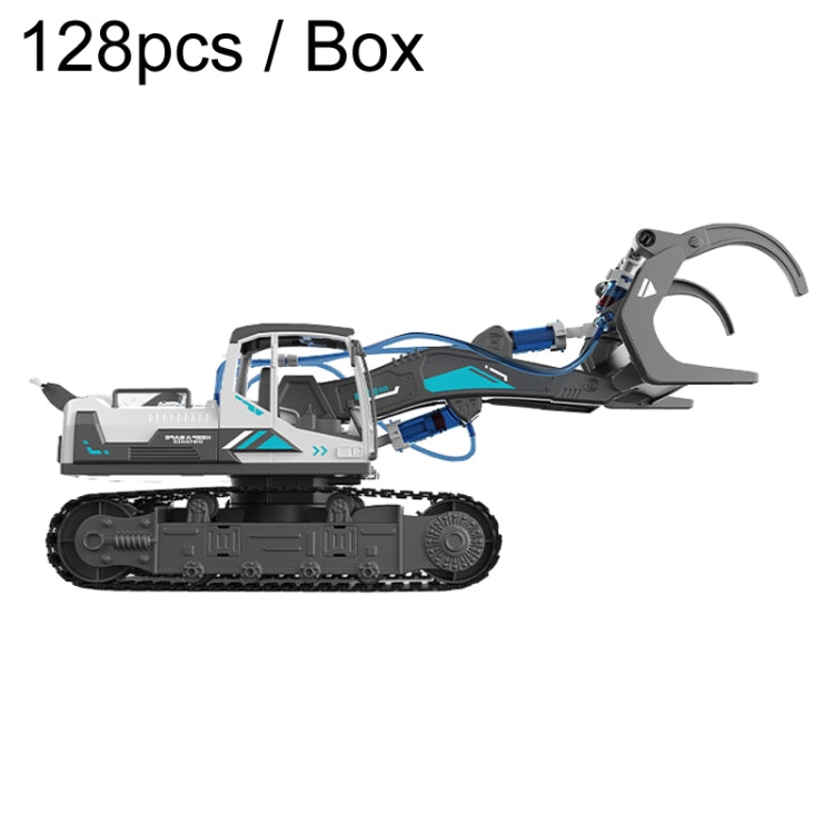 Children Science Education Building Block Toys Hydraulic Mechanical Engineering Vehicle, Model: Wood Loader