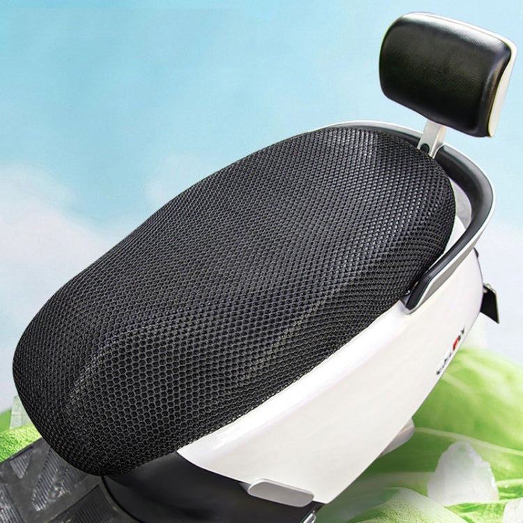 77x55cm Electrical Motorcycle Seat Cover Summer Breathable 3D Mesh Motorcycle Anti-Scald Cushion - Black