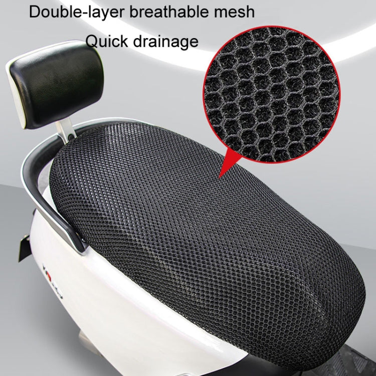 77x55cm Electrical Motorcycle Seat Cover Summer Breathable 3D Mesh Motorcycle Anti-Scald Cushion - Black