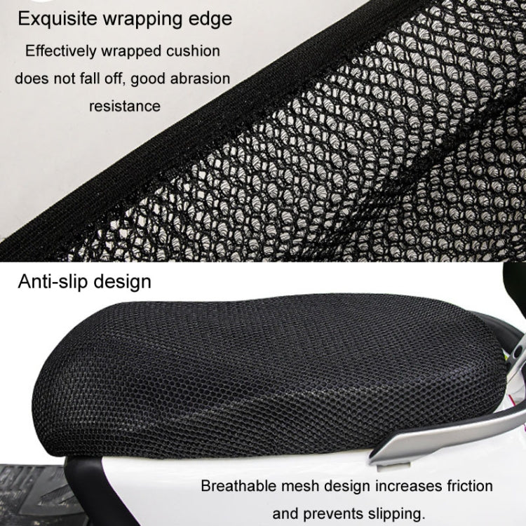77x55cm Electrical Motorcycle Seat Cover Summer Breathable 3D Mesh Motorcycle Anti-Scald Cushion - Black