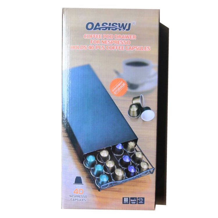 For Small Nespresso OASISWJ Drawer Type 40pcs Coffee Capsule Holder - Black