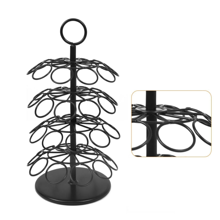 For Nespresso OASISWJ Assembly 40pcs 360 Degree Rotating Coffee Capsule Organizer - Black
