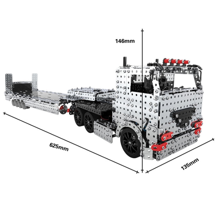 2011pcs / Box ZBToys Building Blocks Mechanical Toys Hand-Assembled Remote Control Trailer Metal Model