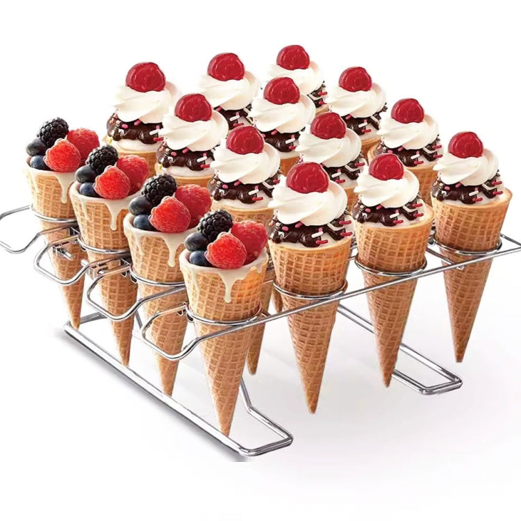 OASISWJ Baking Tools Oven Pie Net Cone Shell Rack Ice Cream Display Storage Shelf - Foldable 16 Holes