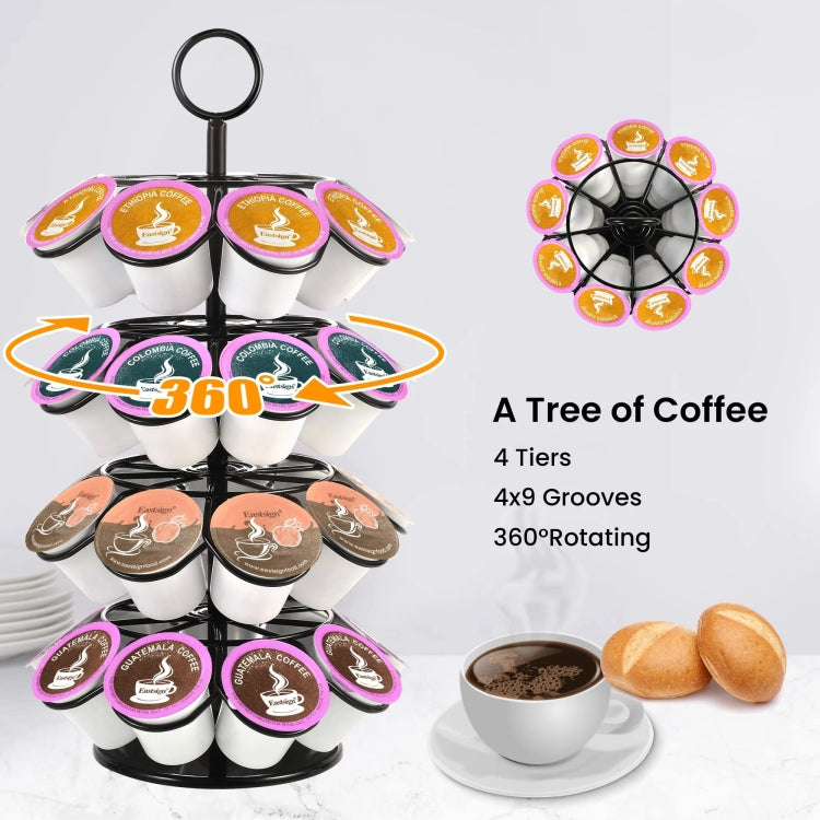 For K-CUP / Dolce Gusto OASISWJ 36pcs Assembled Rotating Coffee Capsule Holder - 4 Layers