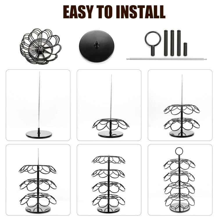 For K-CUP / Dolce Gusto OASISWJ 36pcs Assembled Rotating Coffee Capsule Holder - 4 Layers