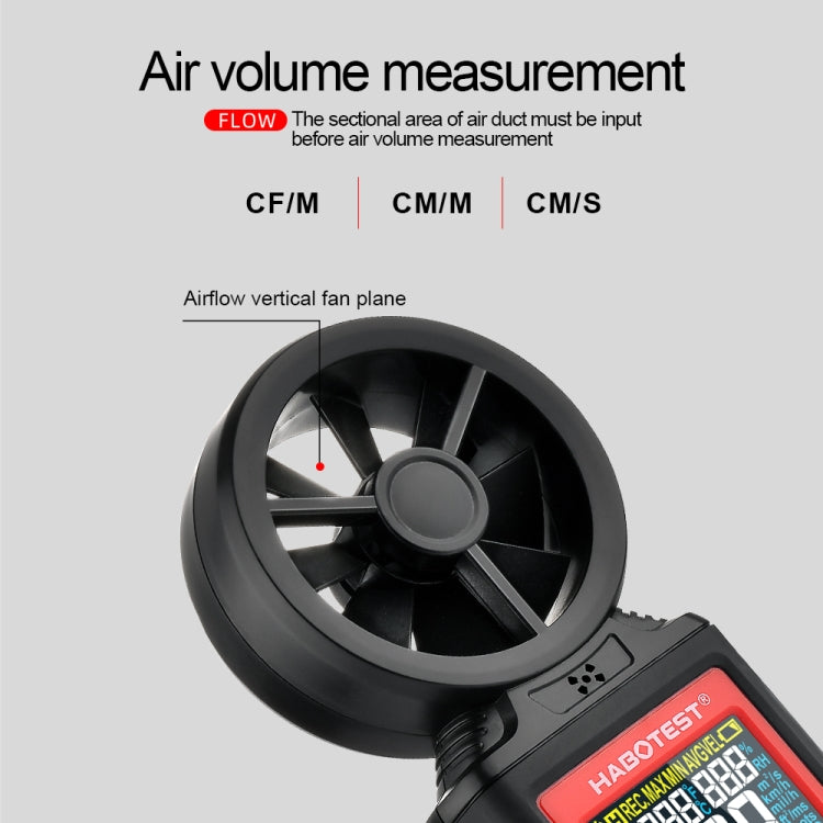 HABOTEST Handheld High-Precision Digital Anemometer With USB - HT625B