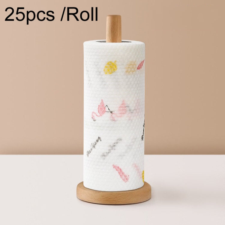 25pcs /Roll Thickened Disposable Dishwashing Cloth Rag Wet And Dry Oil-absorbing Kitchen Paper