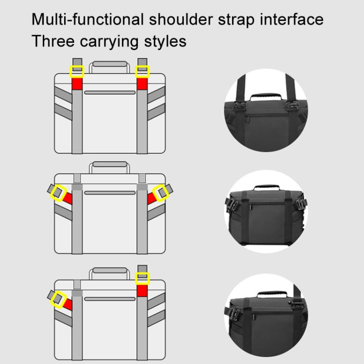 Cwatcun D115 Shoulder Crossbody Waterproof Leather Film DSLR Camera Bag, Color: Black Medium