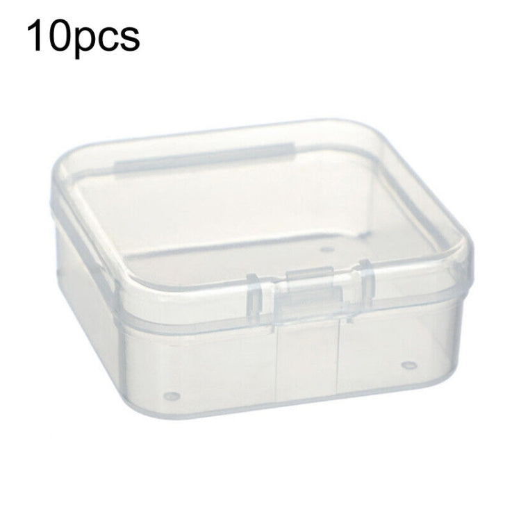 10pcs Square Plastic Transparent Storage Box With Lid Dustproof Earring Ring Jewelry Storage Box, Size: 4.3x4.3x2cm