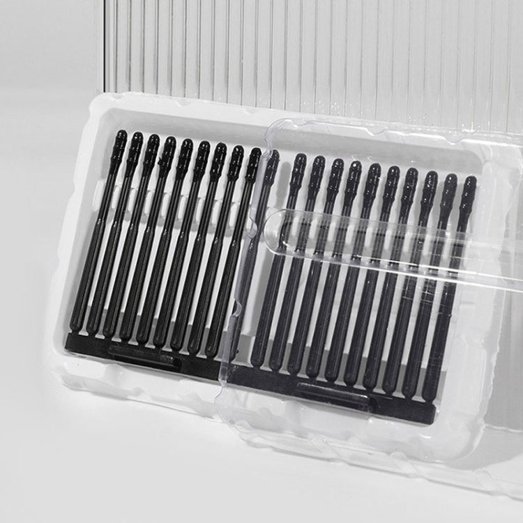 20pcs /box Spiral Sticky Ear Cleaning Cotton Swab Disposable Ear Cleaning Spoon - Black