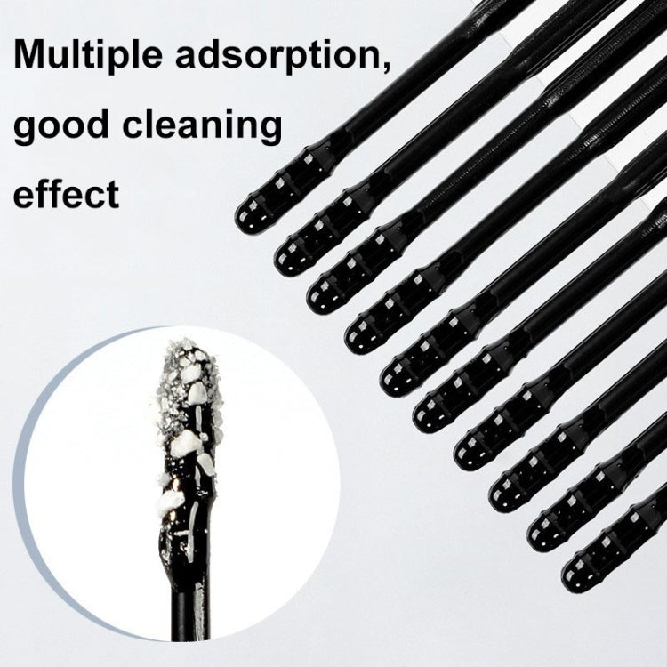 20pcs /box Spiral Sticky Ear Cleaning Cotton Swab Disposable Ear Cleaning Spoon - Black