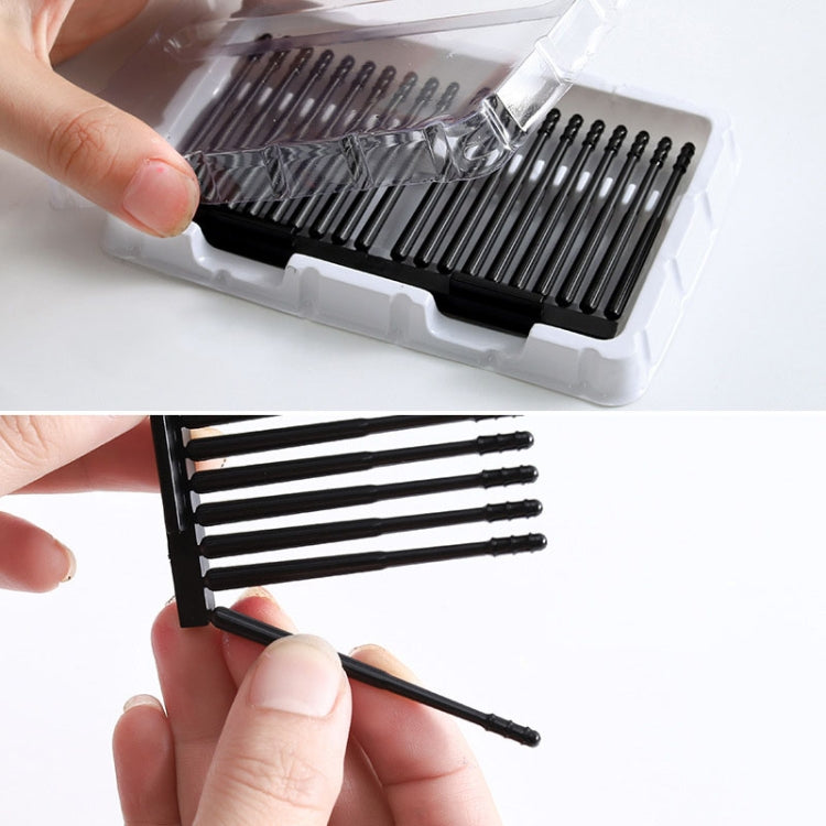20pcs /box Spiral Sticky Ear Cleaning Cotton Swab Disposable Ear Cleaning Spoon - Black