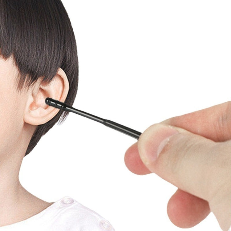 20pcs /box Spiral Sticky Ear Cleaning Cotton Swab Disposable Ear Cleaning Spoon - Black