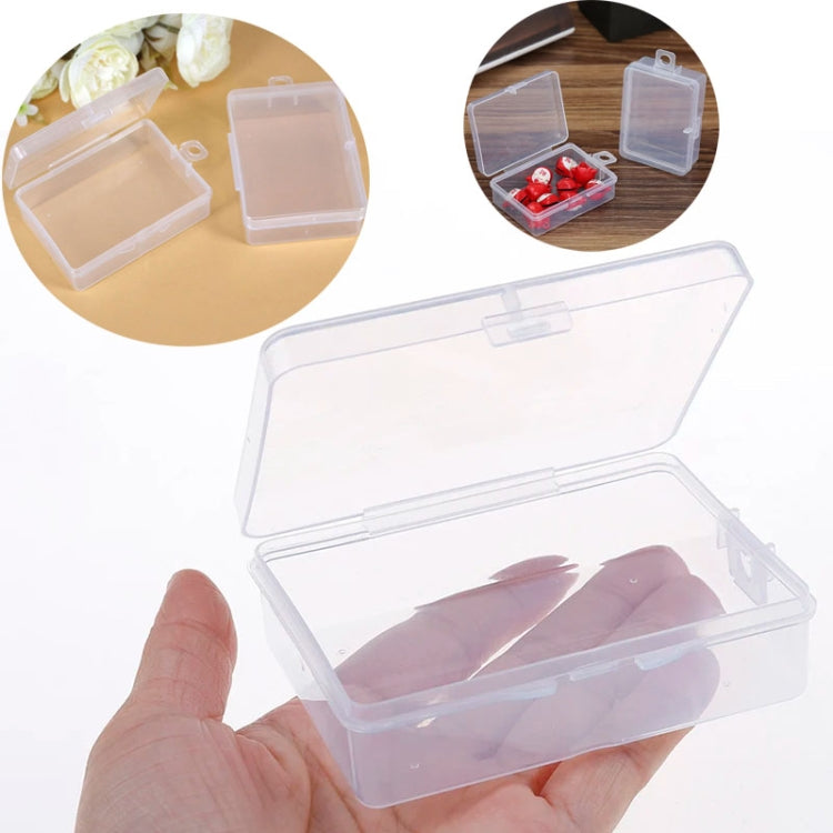10pcs Rectangle Plastic Transparent Storage Box With Lid Dustproof Earring Ring Jewelry Storage Box, Size: 9x6.2x2.8cm