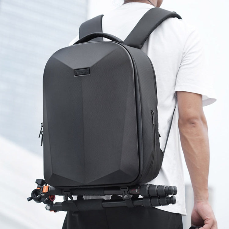 Cwatcun D108 Large Hard Shell Shoulder Camera Bag Waterproof Shockproof Photography Pack