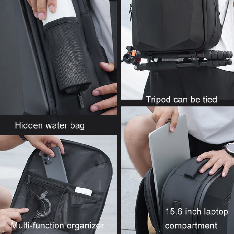Cwatcun D108 Large Hard Shell Shoulder Camera Bag Waterproof Shockproof Photography Pack