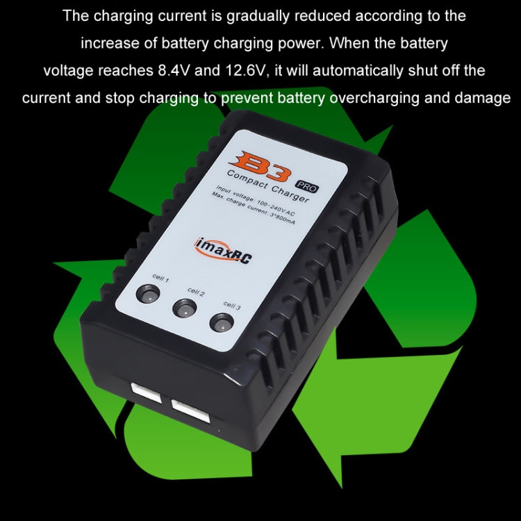 ImaxRC 7.4V/11.1V 2S/3S Model Aircraft Drone Lithium Battery Intelligent Balance Charger - US Plug