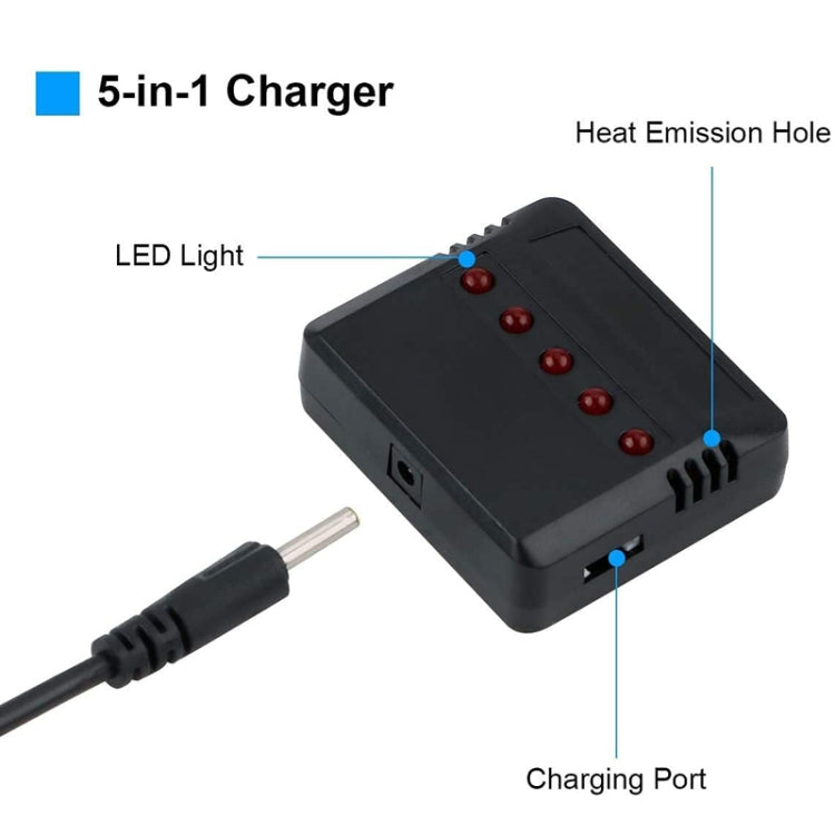 One To Five 3.7V Lithium Battery USB Charger For X5C Aircraf - XH2.54 Port