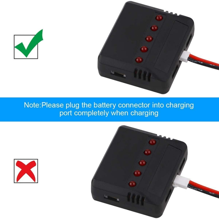 One To Five 3.7V Lithium Battery USB Charger For X5C Aircraf - XH2.54 Port
