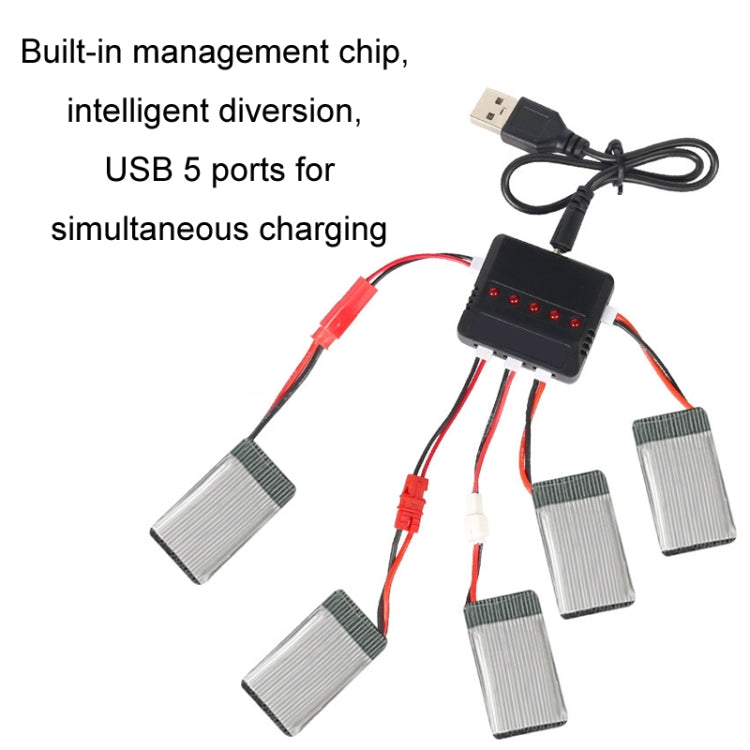 One To Five 3.7V Lithium Battery USB Charger For X5C Aircraf - XH2.54 Port
