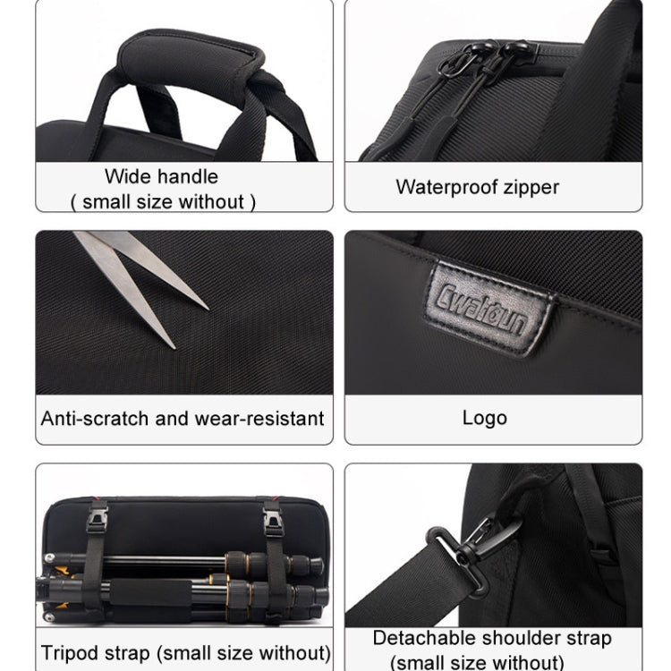 Cwatcun D109 Portable Casual Waterproof Multi-Function Camera Storage Photography Bag, Color: Small Black