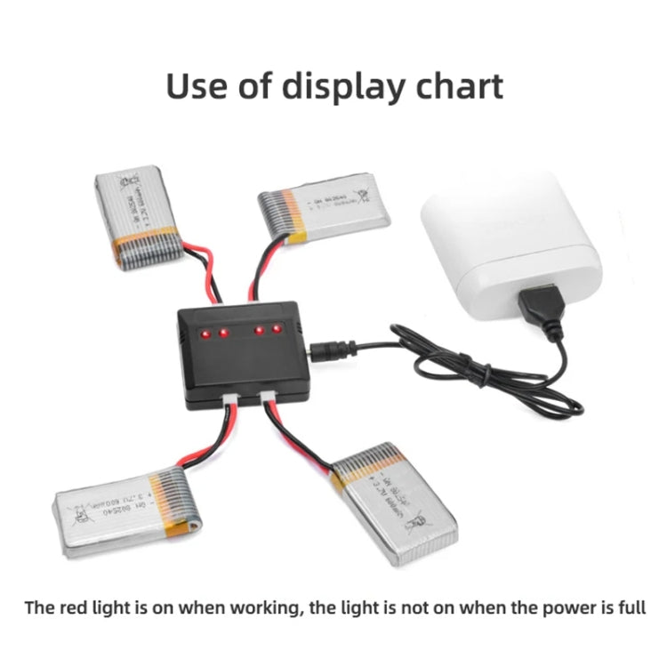One To Four 3.7V Lithium Battery Aircraft USB Charger - XH2.54 Port