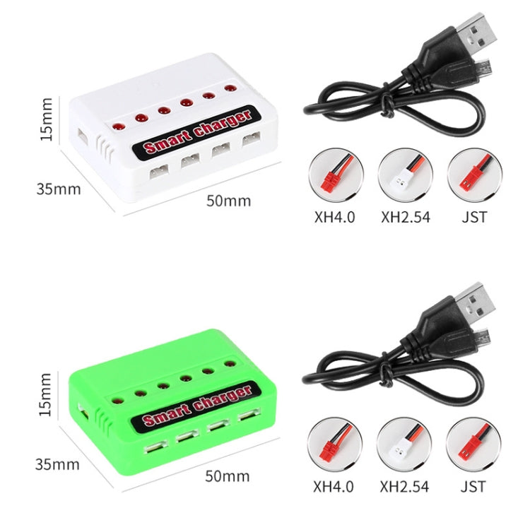 One To Six 3.7V Lithium Battery Drone USB Charger, Color: White JST Port