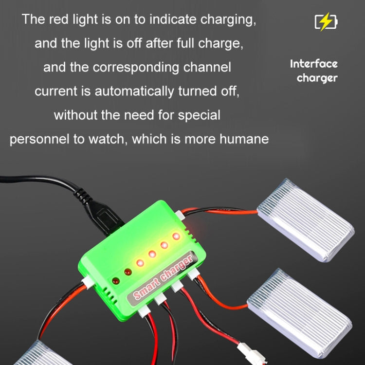 One To Six 3.7V Lithium Battery Drone USB Charger, Color: Green XH4.0 Port
