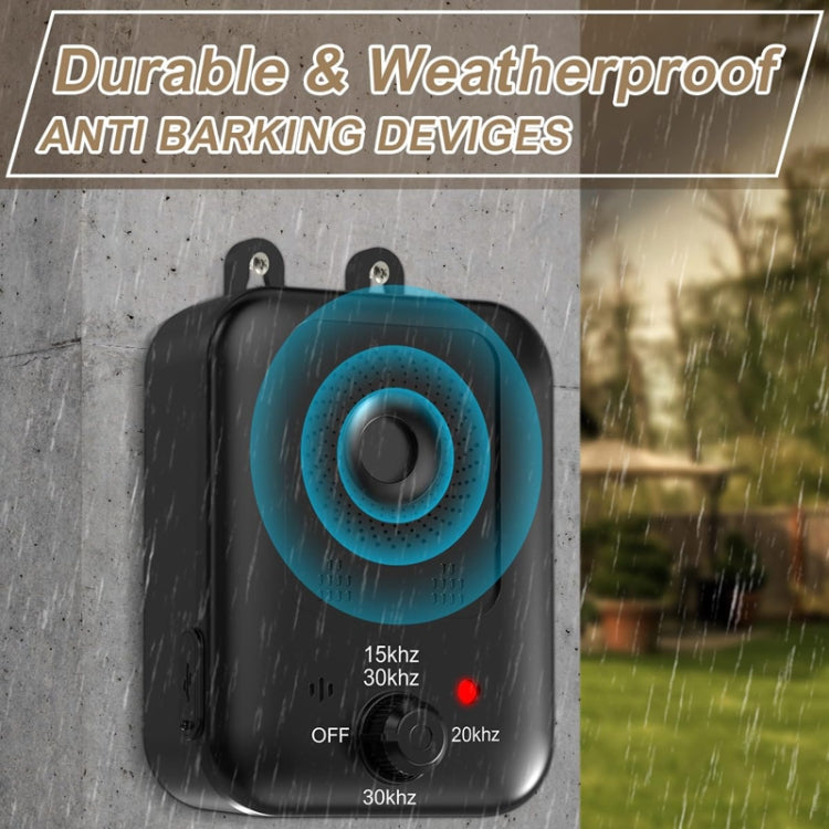 Non-Shock Dog Barking Deterrent Device Ultrasonic Bark Stopper Dog Repeller - Black