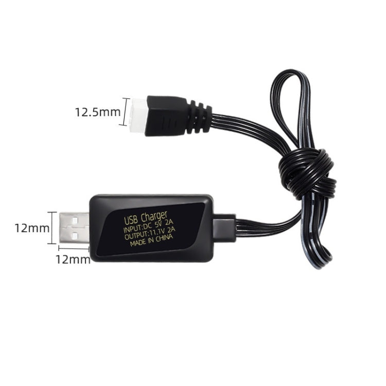 11.1V 2A 3S Lithium Battery USB Charger With Light - 4 Pin Plug