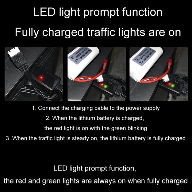 11.1V 2A 3S Lithium Battery USB Charger With Light - 4 Pin Plug