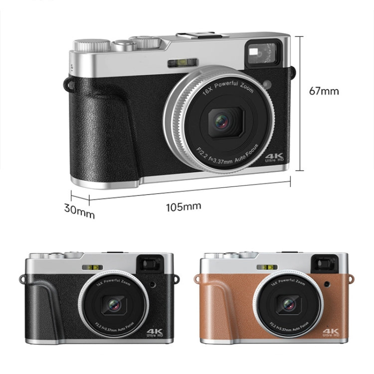 DC202L 2.8-Inch 4K HD 16X Zoom Photography Digital Camera Home SLR Camera, Color: Black UK Plug