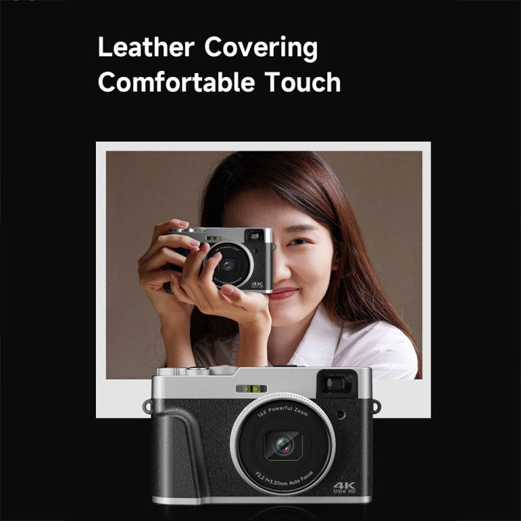 DC202L 2.8-Inch 4K HD 16X Zoom Photography Digital Camera Home SLR Camera, Color: Black EU Plug